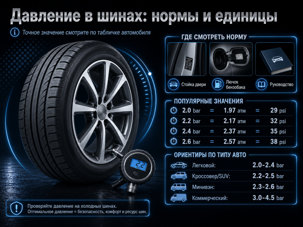 Правильное давление в шинах