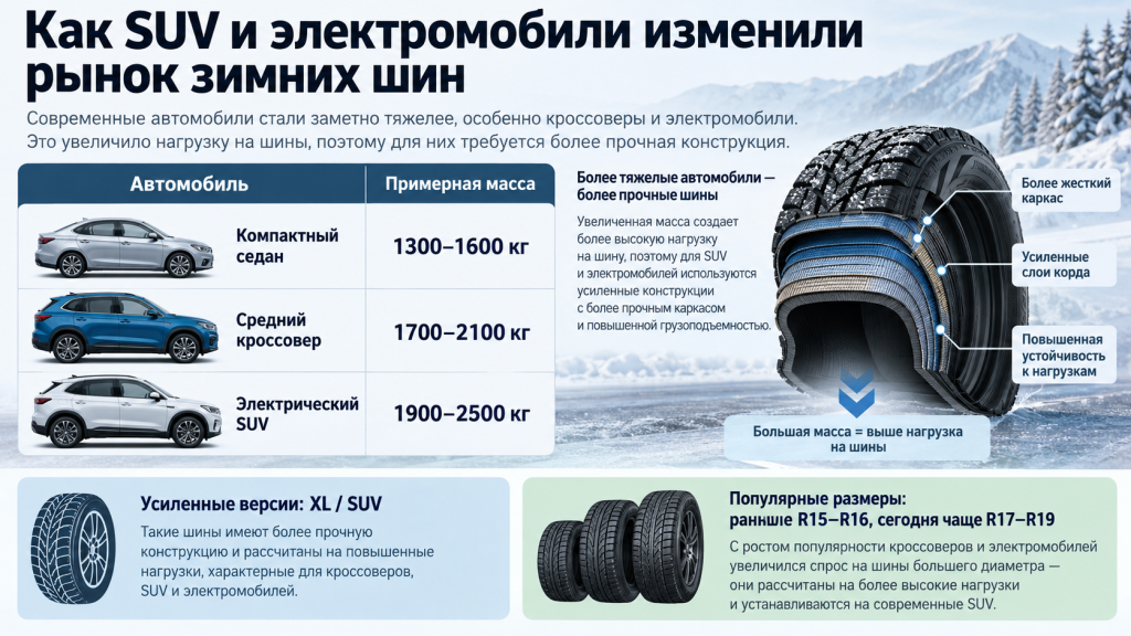 Как электромобили заставили менять зимние шины