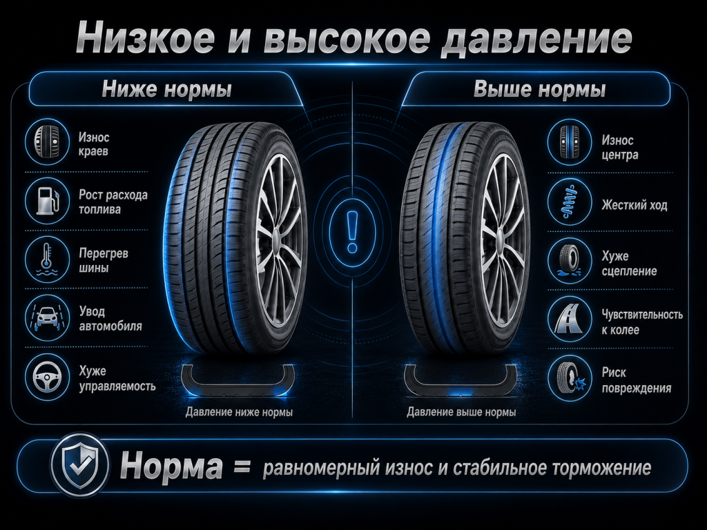 Нормы давления в шинах